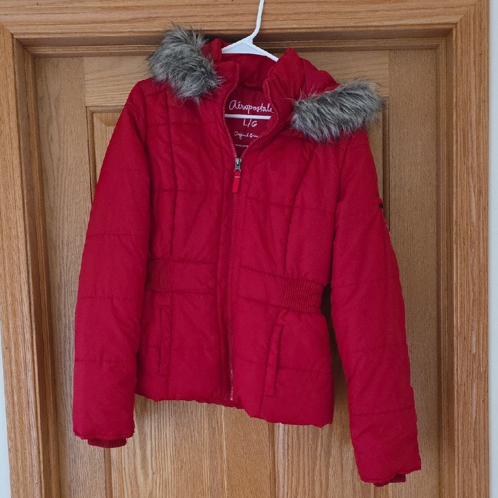 Aeropostale Women's Red Puffer Jacket